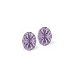 Austrian Crystal Mystic Oval Stud Earrings in Purple Ignite, Sterling Silver Earwires