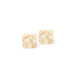Austrian Crystal Kaleidoscope Square Stud Earrings in Ivory Cream DeLite, Sterling Silver Earwires