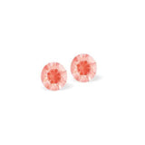 Austrian Crystal Diamond-shape Stud Earrings in Orange Ignite with Sterling Silver Earwires.