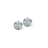 Austrian Crystal Diamond-shape Stud Earrings in Serene Grey Delite with Sterling Silver Earwires.