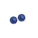 Austrian Crystal Diamond-shape Stud Earrings in Capri Blue with Sterling Silver Earwires.