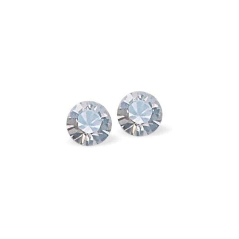 Austrian Crystal Diamond-shape Stud Earrings in Moonlight, with Sterling Silver Earwires - in 4 sizes