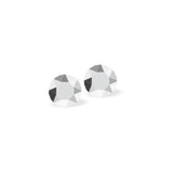 Austrian Crystal Diamond-shape Stud Earrings in Light Chrome Grey with Sterling Silver Earwires.