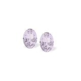 Austrian Crystal Oval Stud Earrings in Smoky Mauve with Sterling Silver Earwires