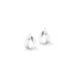 Designer Whirl  Classic Stud/Drop Earrings, silver coloured, Rhodium Plated
