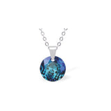 Austrian Crystal Round Necklace in Bermuda Blue with a choice of Chains