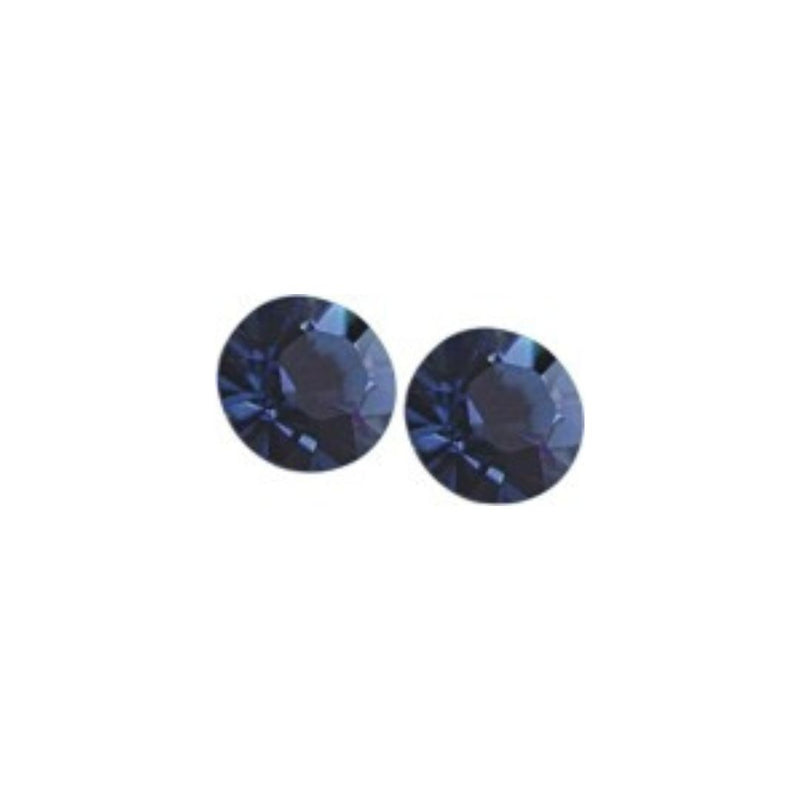 Austrian Crystal Diamond-shape Stud Earrings in Montana Blue, with Sterling Silver Earwires