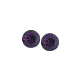 Austrian Crystal Diamond-shape Stud Earrings in Purple Velvet, with Sterling Silver Earwires