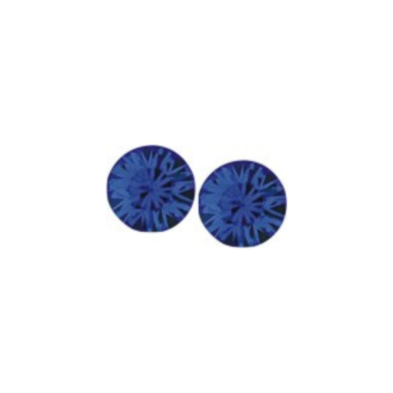 Austrian Crystal Diamond-shape Stud Earrings in Sapphire Blue with Sterling Silver Earwires