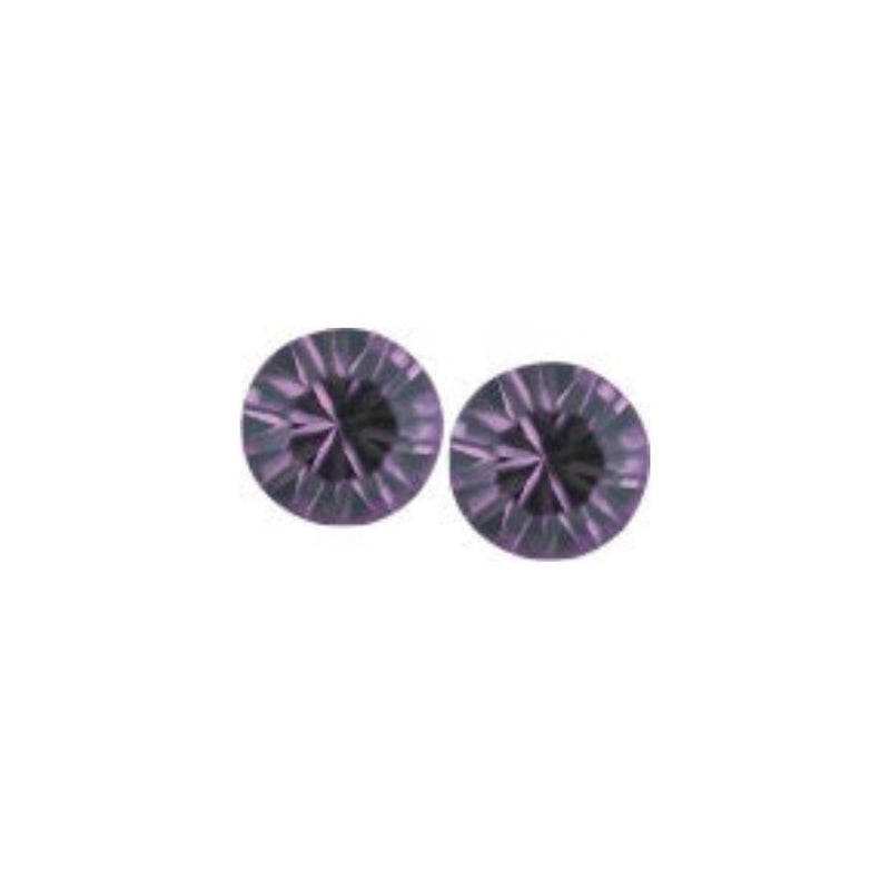 Austrian Crystal Diamond-shape Stud Earrings in Tanzanite Purple, in 4 sizes with Sterling Silver Earwires