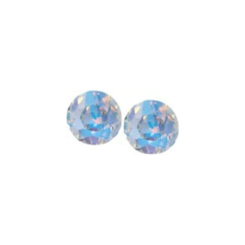 Austrian Crystal Diamond-shape Stud Earrings in Aurora Borealis. Available in a choice of Four Sizes.