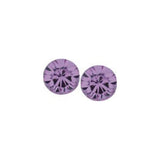 Austrian Crystal Diamond-shape Stud Earrings in Violet Purple. Available in 4 Sizes Sterling Silver Earwires
