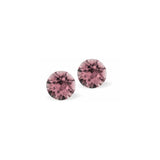 Austrian Crystal Diamond-shape Stud Earrings in Antique Pink, 6mm in size with Sterling Silver Earwires