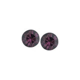 Austrian Crystal Diamond-shape Stud Earrings in Dark Amethyst Purple.  Available in four sizes.