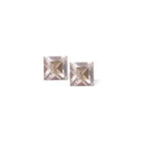 Austrian Crystal Xillion Square Stud Earrings in Silver Shade in Two Sizes with Sterling Silver Earwires