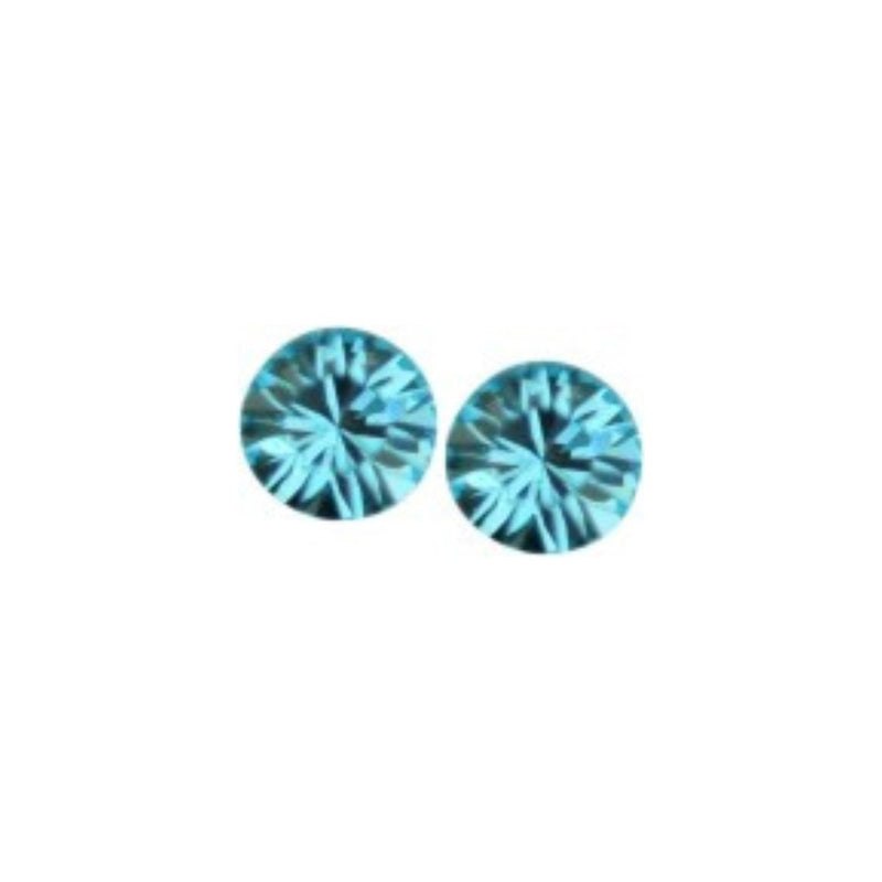 Austrian Crystal Diamond-shape Stud Earrings in Aquamarine Blue. Available in a choice of 5 Sizes.