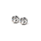 Austrian Crystal Lyrical Square Stud Earrings in Clear Crystal with Sterling Silver Earwires