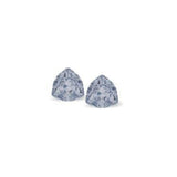 Austrian Crystal Trilliant Triangular Stud Earrings in Light Blue Shade with Sterling Silver Earwires