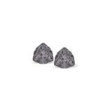 Austrian Crystal Trilliant Triangular Stud Earrings in Grey Silver Night with Sterling Silver Earwires