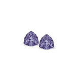 Austrian Crystal Trilliant Triangular Stud Earrings in Tanzanite Purple with Sterling Silver Earwires