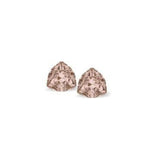 Austrian Crystal Trilliant Triangular Stud Earrings in Vintage Rose Pink with Sterling Silver Earwires