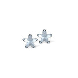 Austrian Crystal Star Bloom Stud Earrings in Blue Shade, with Sterling Silver Earwires