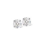 Austrian Crystal Imperial Square Stud Earrings in Clear Sparkly Crystal, Sterling Silver Earwires