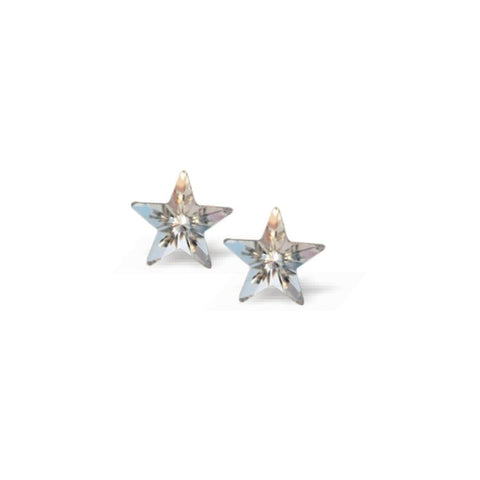 Austrian Crystal Star Studs in Clear Crystal with Sterling Silver Earwires