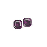 Austrian Crystal Square Imperial Stud Earrings in Amethyst Purple, Sterling Silver Earwires