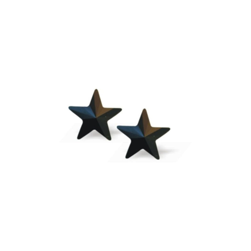 Austrian Crystal Star Stud Earrings in Jet Black with Sterling Silver Earwires