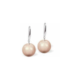 Austrian Crystal Pearl Drop Earrings in Rose Gold, Rhodium Plated