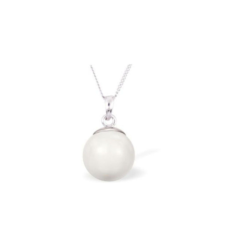 Austrian Crystal Pearl Necklace in Crystal White, with a choice of Chain