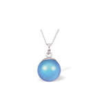Austrian Crystal Pearl Necklace in Two Tone Iridescent Light Blue, with a Choice of Chains