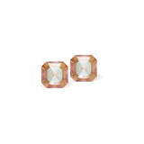 Austrian Crystal Square Imperial Stud Earrings in Cappuccino Delite, Sterling Silver Earwires