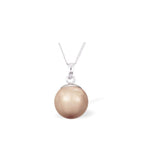 Austrian Crystal Pearl Necklace in Rose Gold with a choice of Chain.