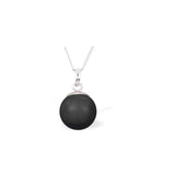 Austrian Crystal Pearl Necklace in Mystic Black with a choice of Chain
