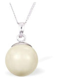 Austrian Crystal Pearl Necklace in Warm Crystal Cream with a choice of chains.
