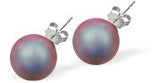 Austrian Crystal Pearl Stud Earrings in Warm Two Tone Iridescent Red by Byzantium with Sterling Silver Earwires