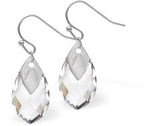 Austrian Crystal Metallic Teardrop Drop Earrings in Clear Crystal with a choice of chains