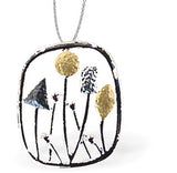 Designer Wild Spring Flowers Necklace by Byzantium, Silver, Bronze and Fawn Coloured and Rhodium Plated