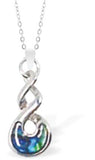 Natural Paua Shell Gorgeous Multi-Twist Necklace, by Byzantium. Rhodium Plated, 25mm in size