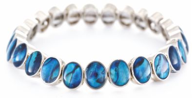 Paua Shell Oval Stretch Bracelet