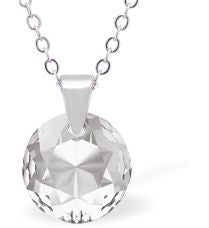 Austrian Crystal Round Necklace in Clear Crystal with a choice of Chains (April Birthstone)